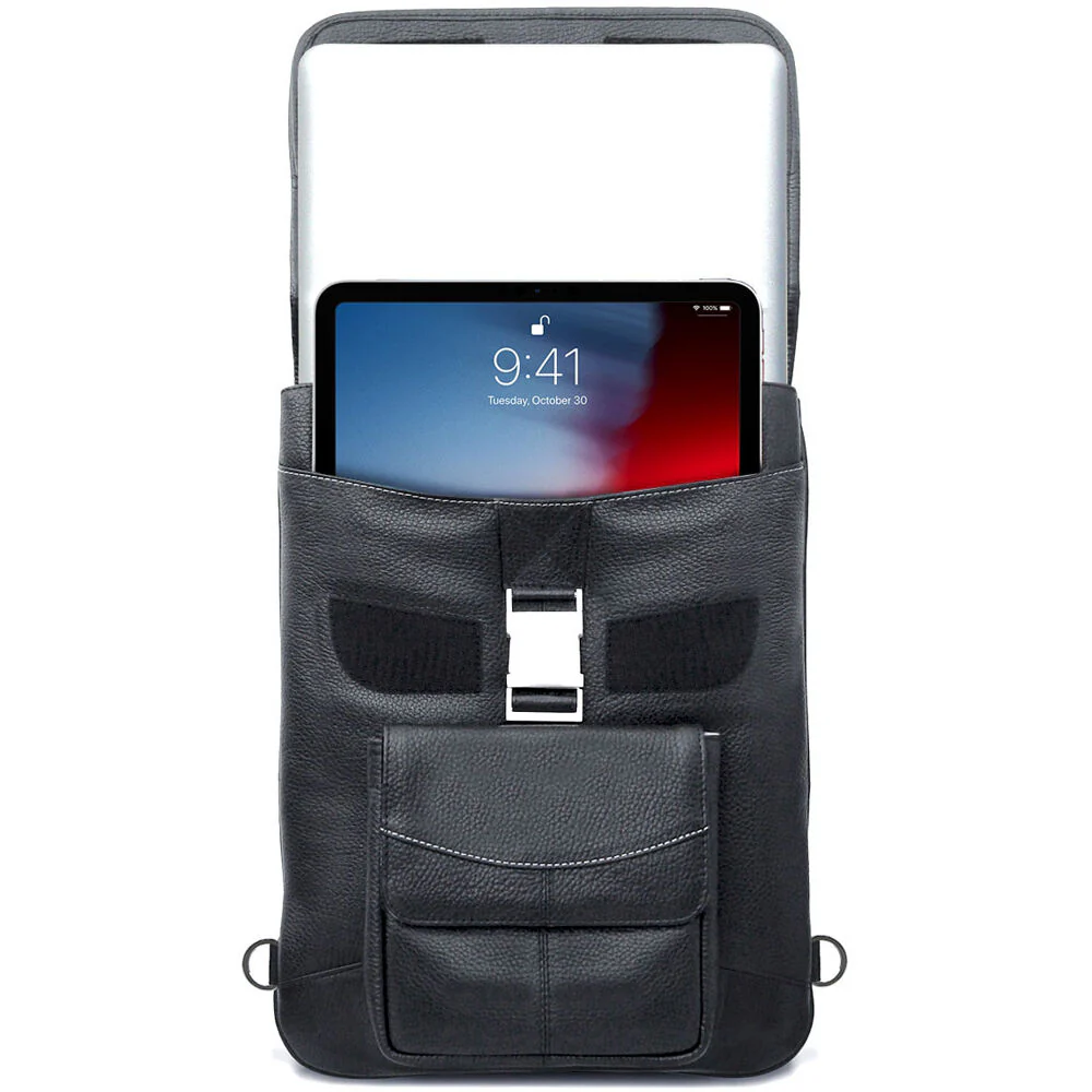MacCase 16" Premium Leather Macbook Pro Flight Jacket (Black) - Image 4