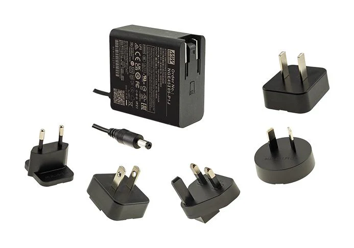 MEAN WELL NGE45I15-P1J AC/DC Power Supply, ITE, Industrial, Household, Medical, 1 Output, 45 W, 15 V, 3 A