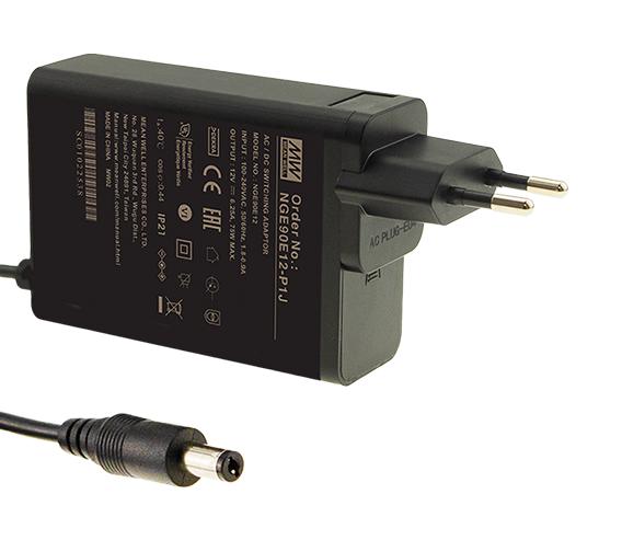 MEAN WELL NGE90E18-P1J AC/DC Power Supply, ITE, Industrial, Household, Medical, 1 Output, 90 W, 18 V, 5 A