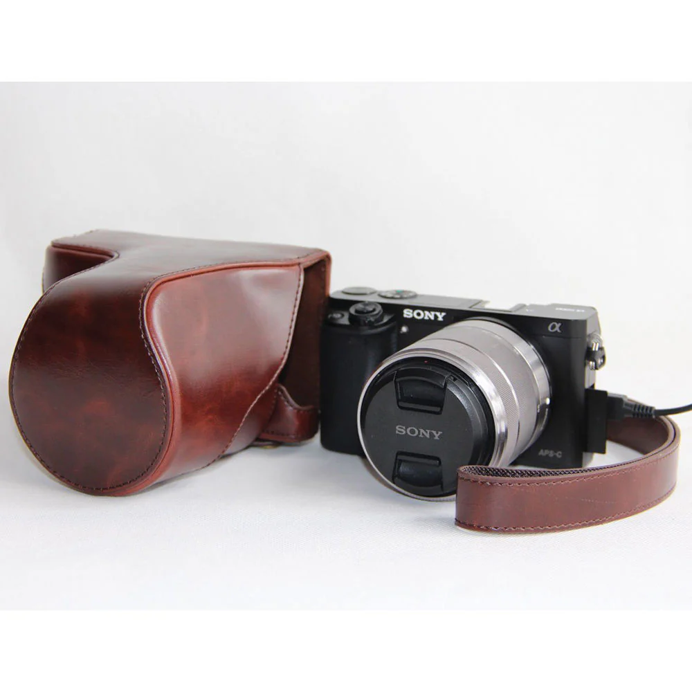 MegaGear Ever Ready Case for Sony A6000/A6300 with 16-50mm Lens (Dark Brown) - Image 8