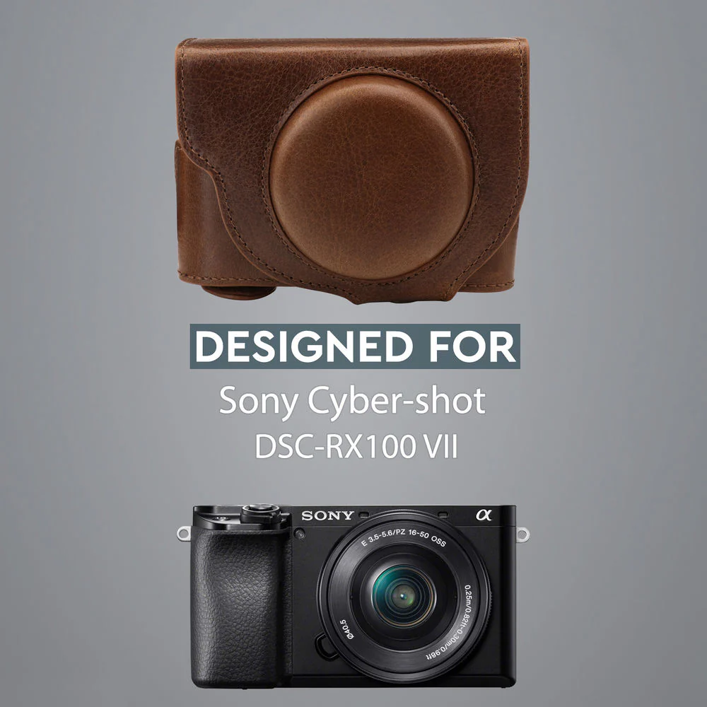 MegaGear Ever Ready Genuine Leather Camera Case for Sony Cyber-shot DSC-RX100 VII (Brown) - Image 7