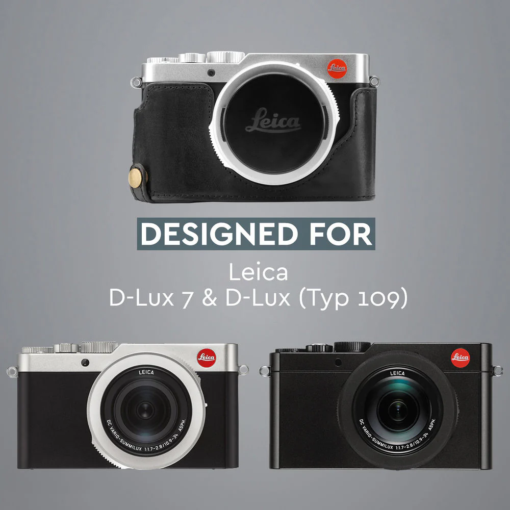 MegaGear Ever Ready Genuine Leather Camera Half Case and Stap for Leica D-Lux 7 (Black) - Image 8