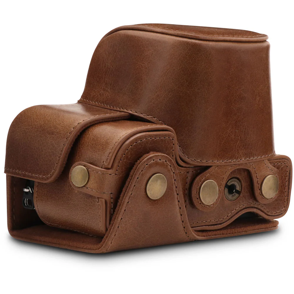 MegaGear Ever Ready Genuine Leather Case for Alpha a6400, a6100 with 16-50mm (Brown) - Image 6