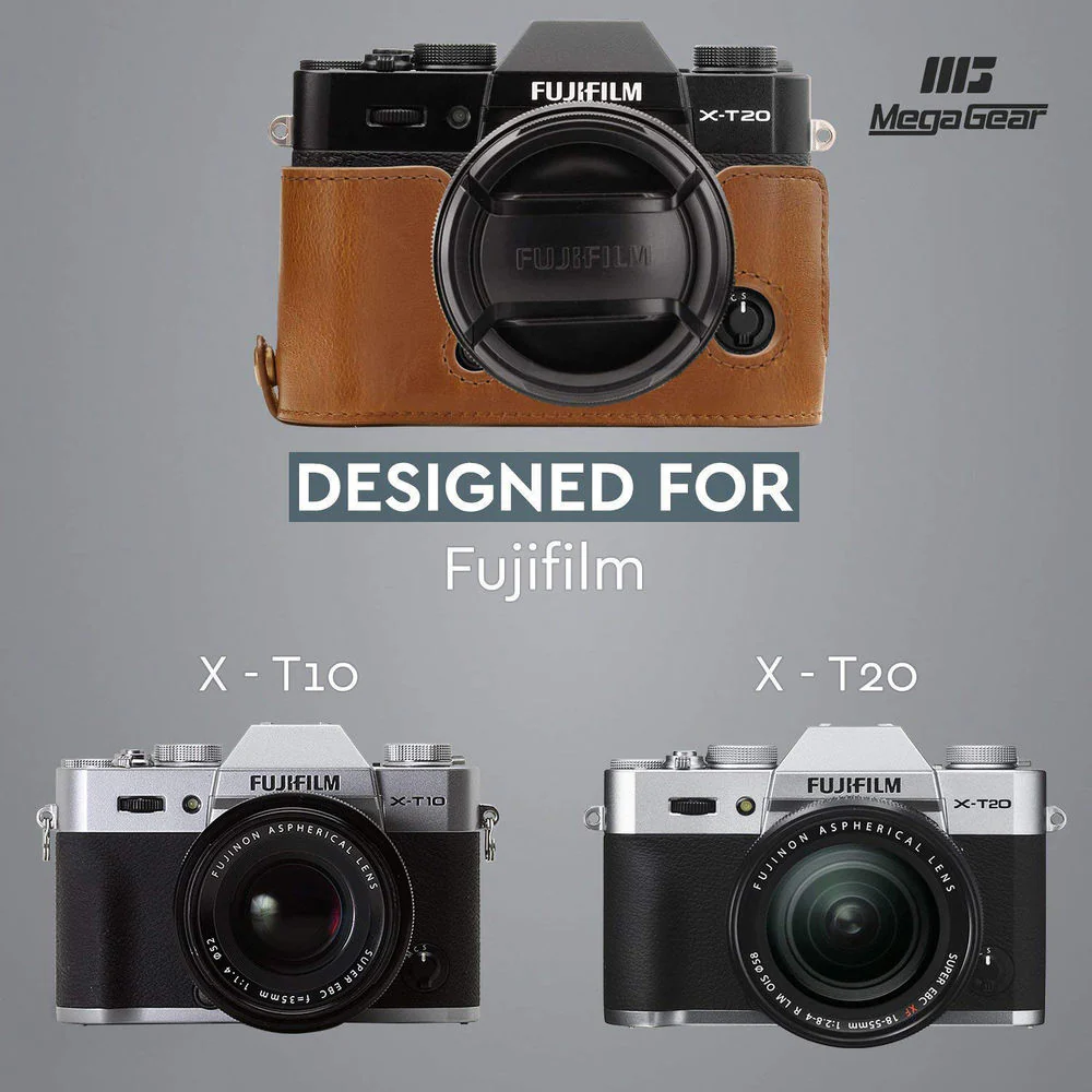 MegaGear Ever Ready Leather Camera Case for Fujifilm X-T10 & X-T20 (Light Brown) - Image 9