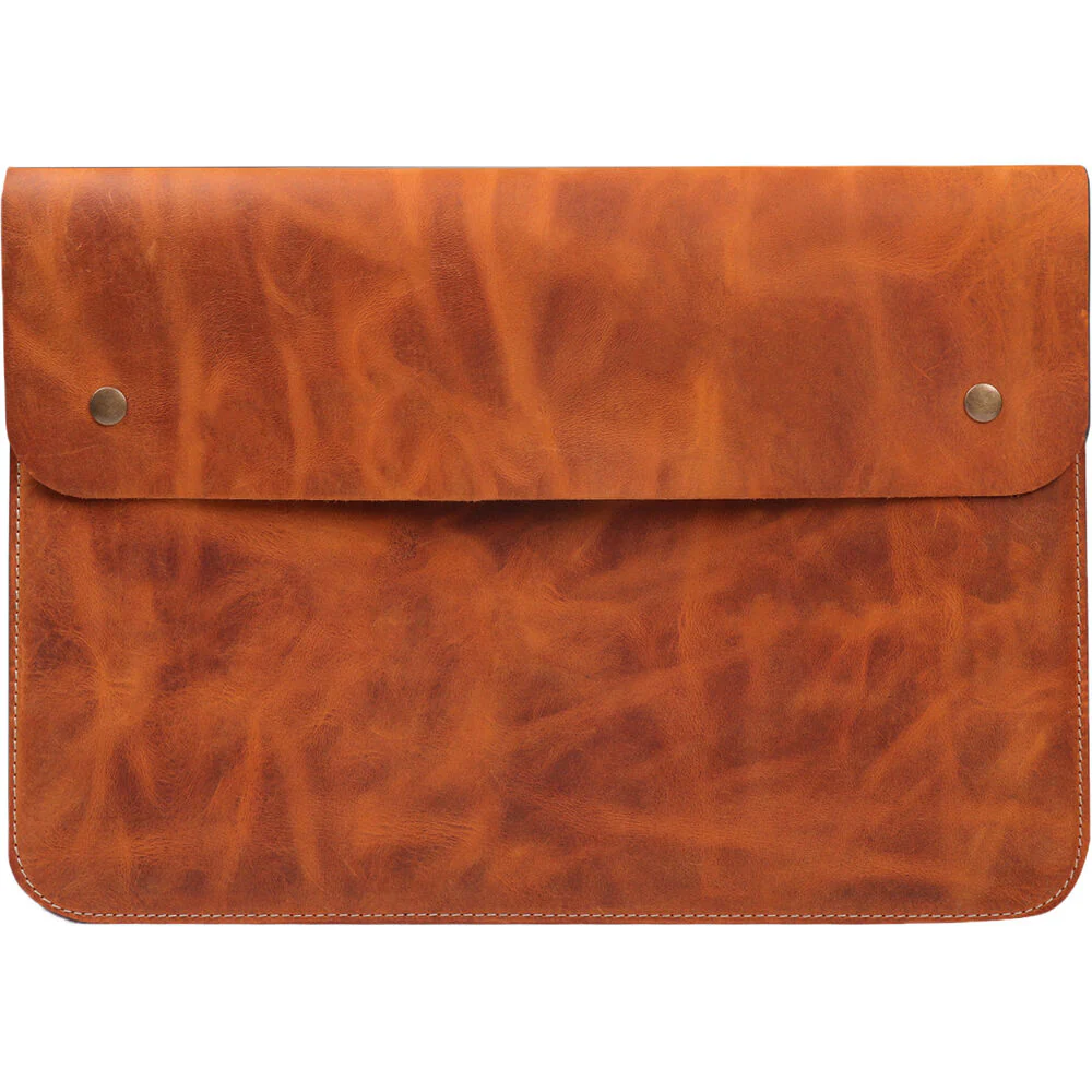 MegaGear Genuine Leather Sleeve Bag for 13-13.3" Laptop (Camel) - Image 2