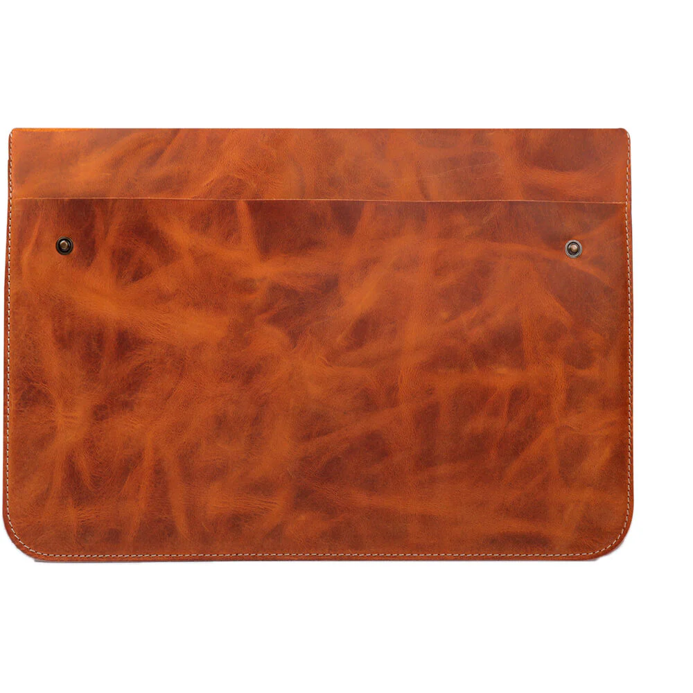 MegaGear Genuine Leather Sleeve Bag for 13-13.3" Laptop (Camel) - Image 3