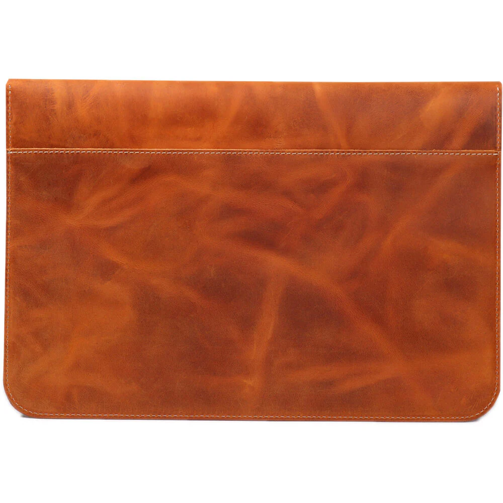 MegaGear Genuine Leather Sleeve Bag for 13-13.3" Laptop (Camel) - Image 4