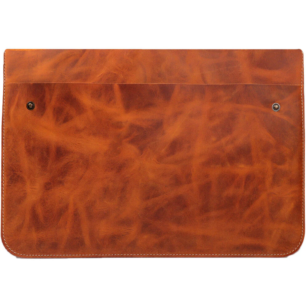 MegaGear Genuine Leather Sleeve Bag for 15-16" Laptop (Camel) - Image 3