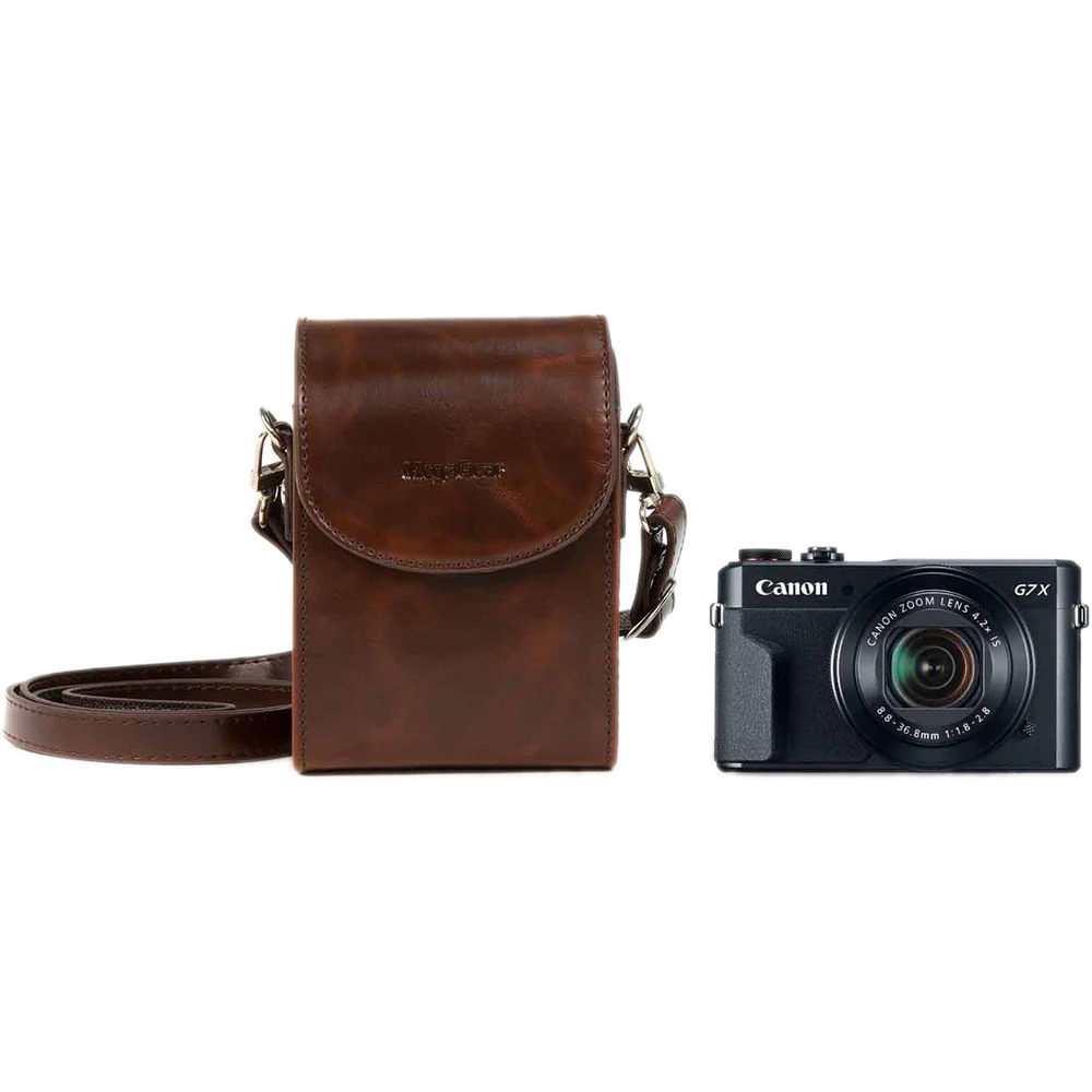 MegaGear Leather Camera Case for Canon PowerShot G7 X Mark II or Canon PowerShot G7 X (Dark Brown) - Image 6