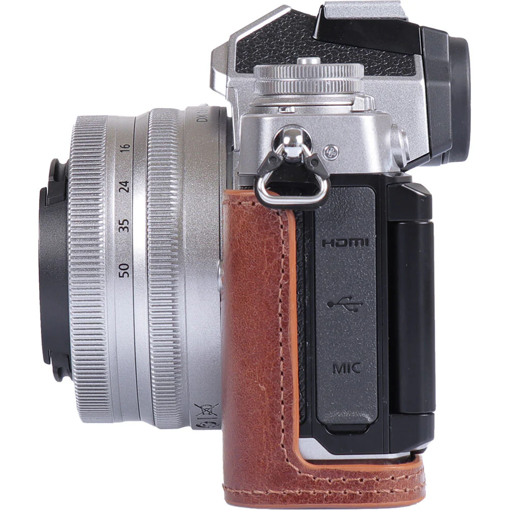 MegaGear Leather Half Case for the Nikon Zfc (Brown) - Image 4