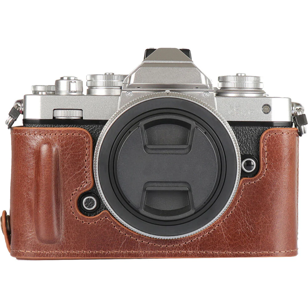 MegaGear Leather Half Case for the Nikon Zfc (Brown) - Image 6
