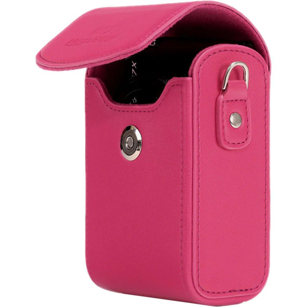 MegaGear PU Leather Camera Case for Canon PowerShot SX740 HS, SX730 HS (Hot Pink) - Image 3