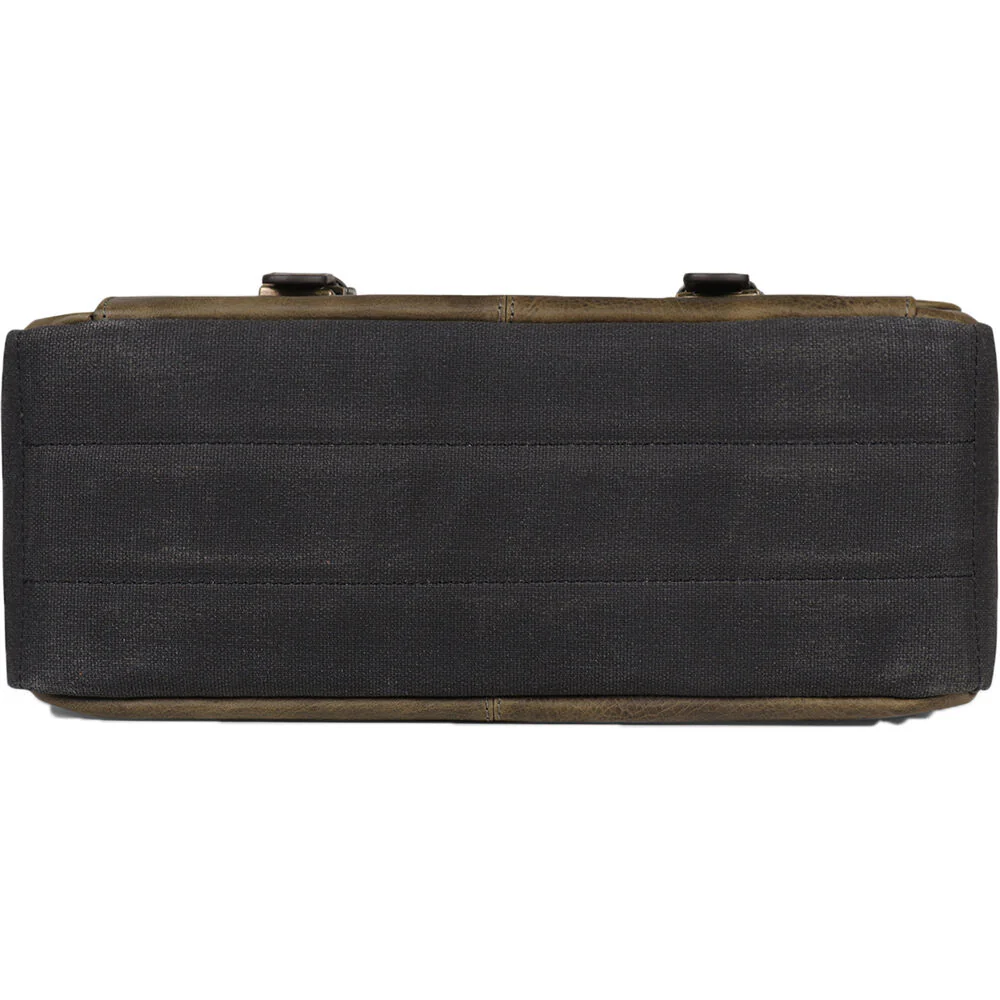 MegaGear Torres Pro Leather Vintage Messenger Bag (Khaki Green) - Image 4