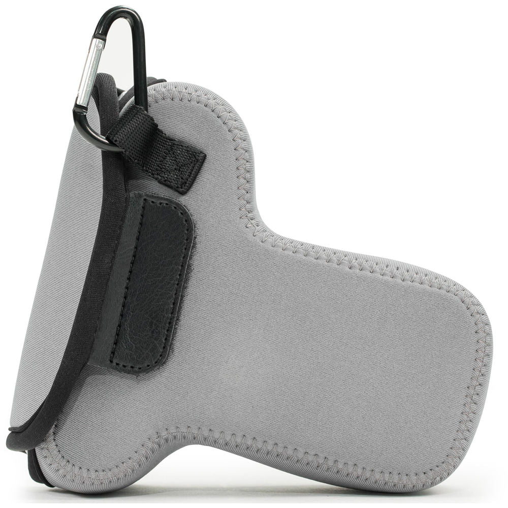 MegaGear Ultra-Light Neoprene Camera Case for Olympus OM-D E-M5 Mark II with Carabiner (Grey) - Image 4