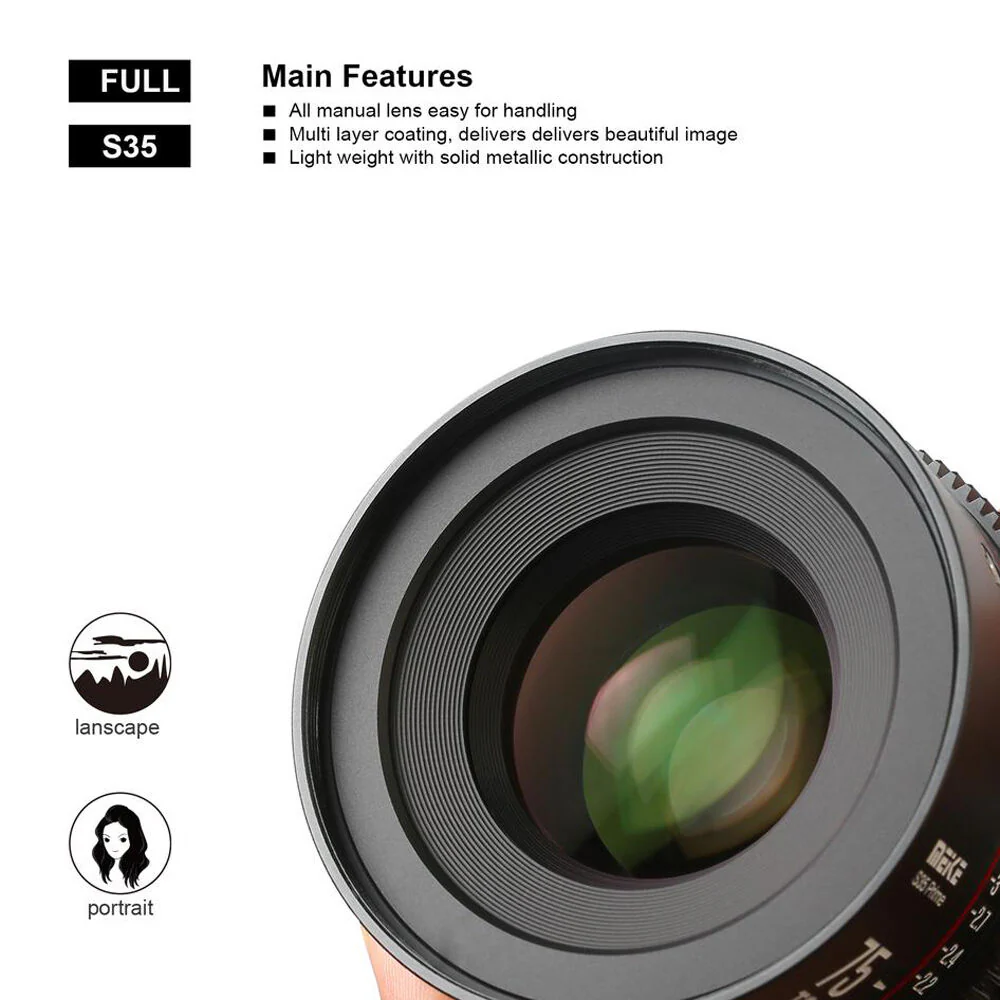Meike 75mm T2.1 Super35 Prime Cine Lens (EF Mount) - Image 7