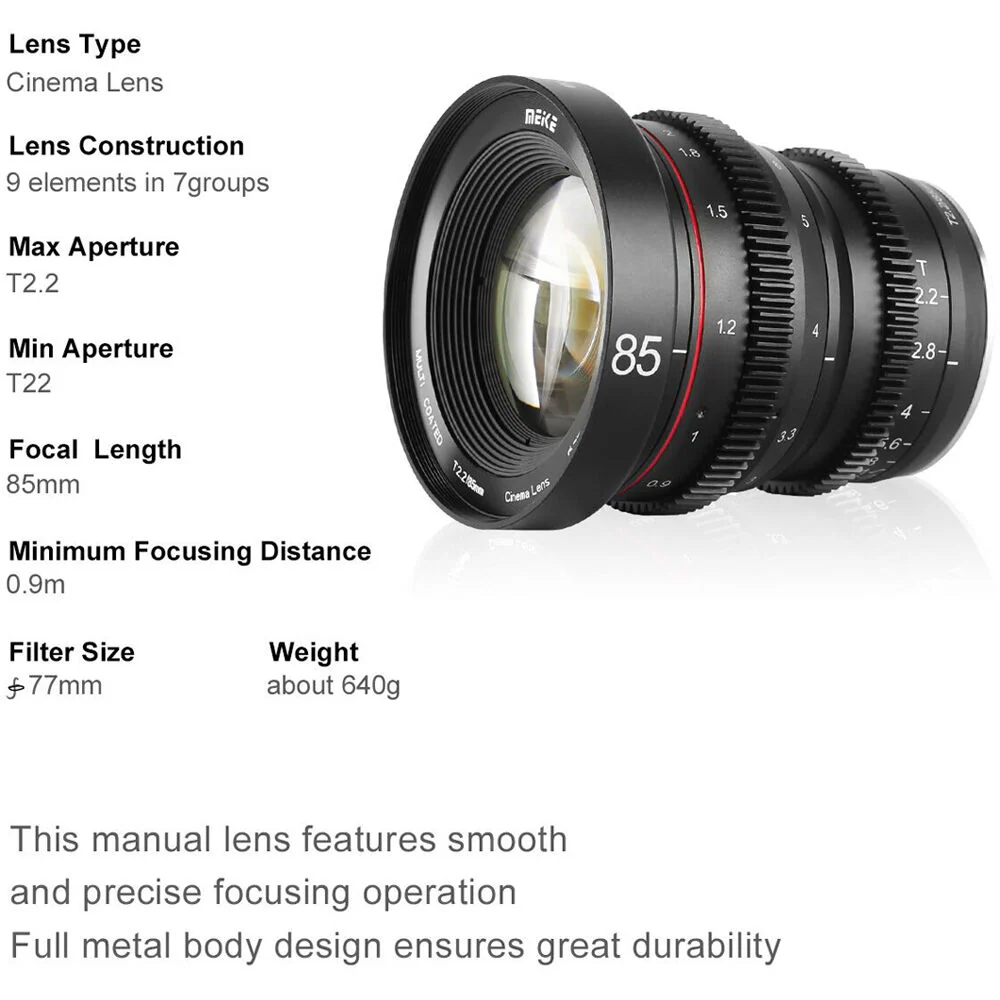 Meike 85mm T2.2 Manual Focus Cinema Lens (MFT Mount) - Image 6