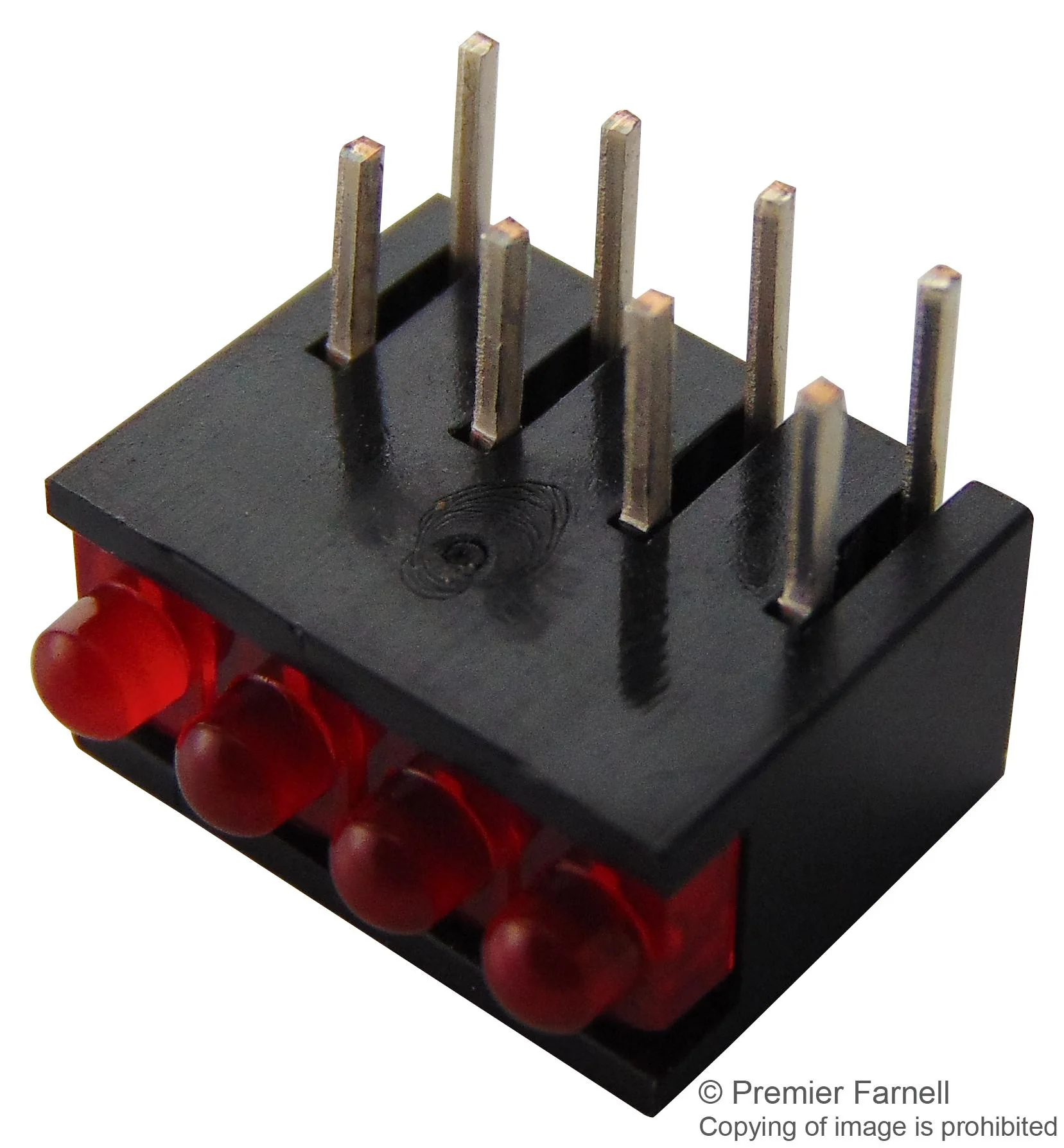 MENTOR RTZ.2041R Circuit Board Indicator, Red, 4 LEDs, Through Hole, 2mm, 20 mA, 32 mcd