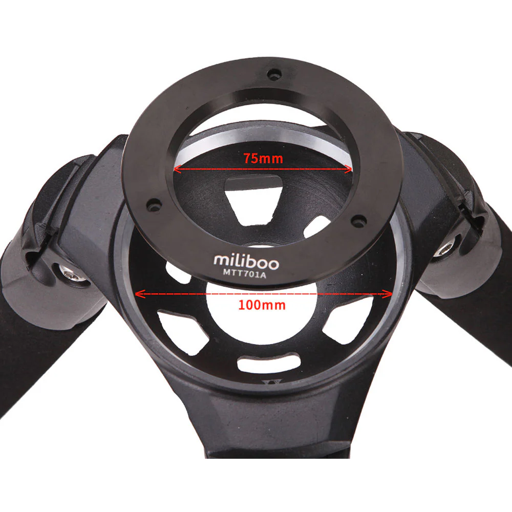 miliboo MTT701B Portable Tripod Kit with Fluid Head (Carbon Fiber) - Image 5