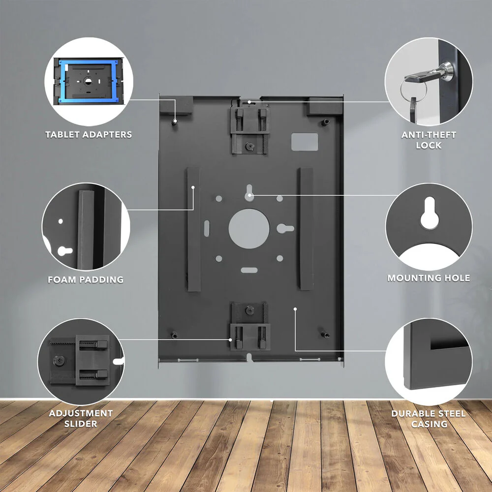 Mount-It! Anti-Theft Tablet Wall Mount for Apple iPad Models (Black) - Image 7