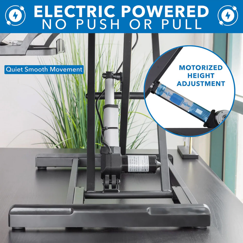 Mount-It! Electric Standing Desk Converter with 38" Desktop (Black) - Image 5