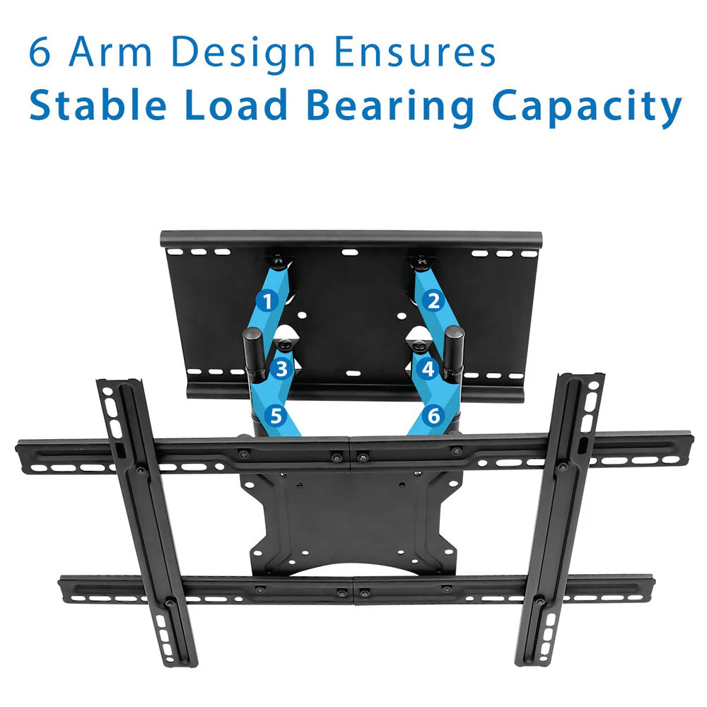 Mount-It! Full Motion TV Wall Mount with Dual Articulating Arms Fits 32-80" TVs Vesa 600x400 Max - Image 3