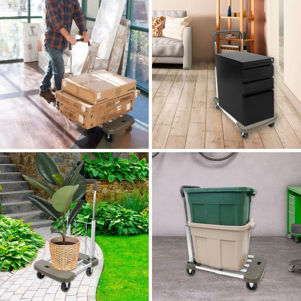 Mount-It! Heavy-Duty Folding Platform Hand Truck with Expandable Base - Image 3