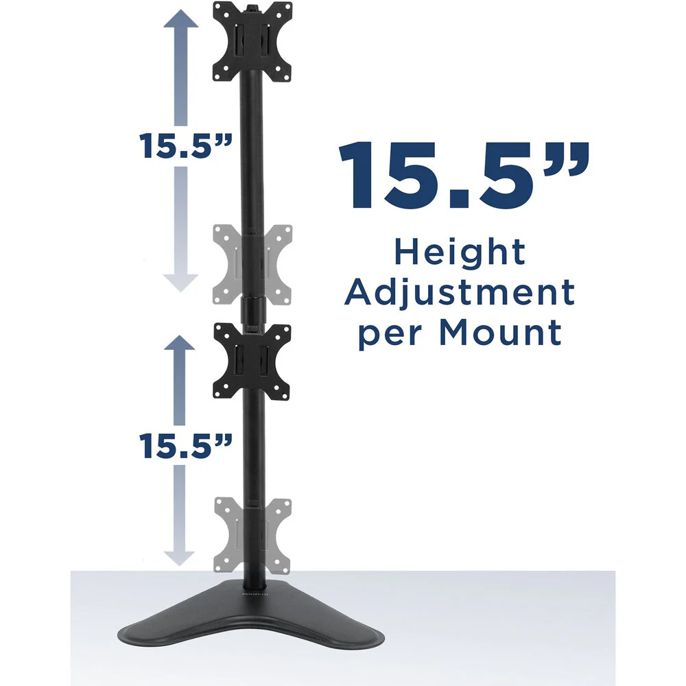 Mount-It! MI-1758 Vertical Dual Monitor Stand for 24" to 32" Displays - Image 6