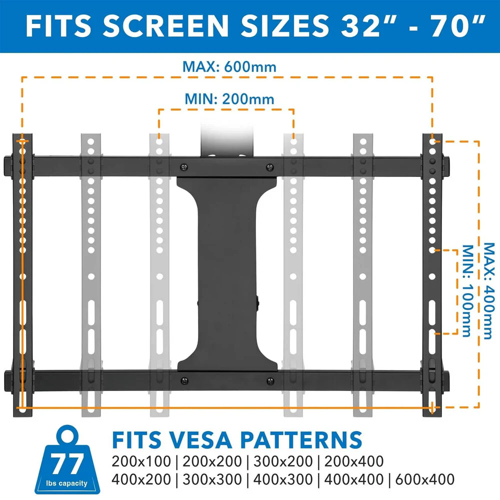 Mount-It! MI-4224 Motorized Ceiling Mount for 32 to 70" TVs (Black) - Image 6