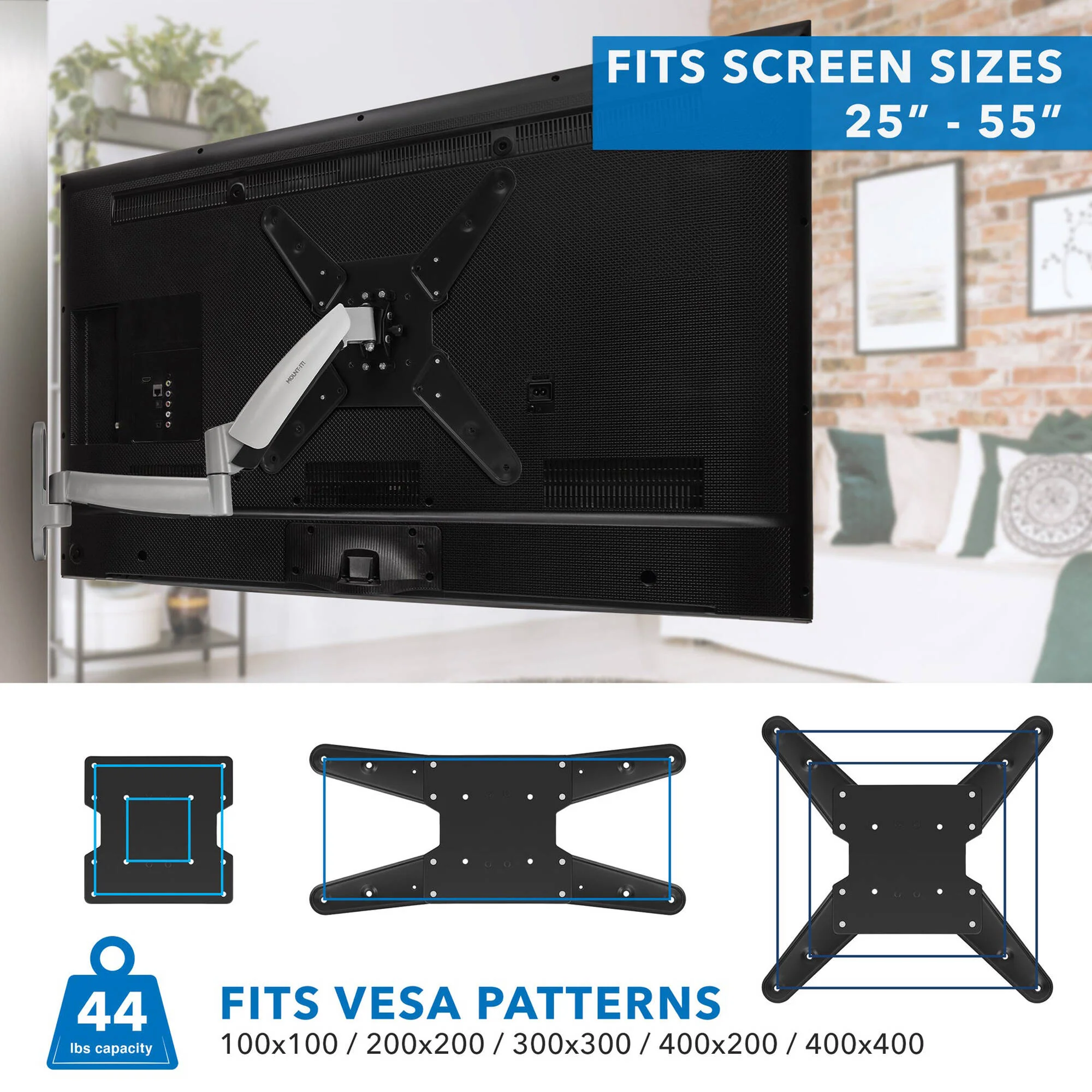 Mount-It! MI-442 Large TV Wall Mount with Gas Spring Arm - Image 3