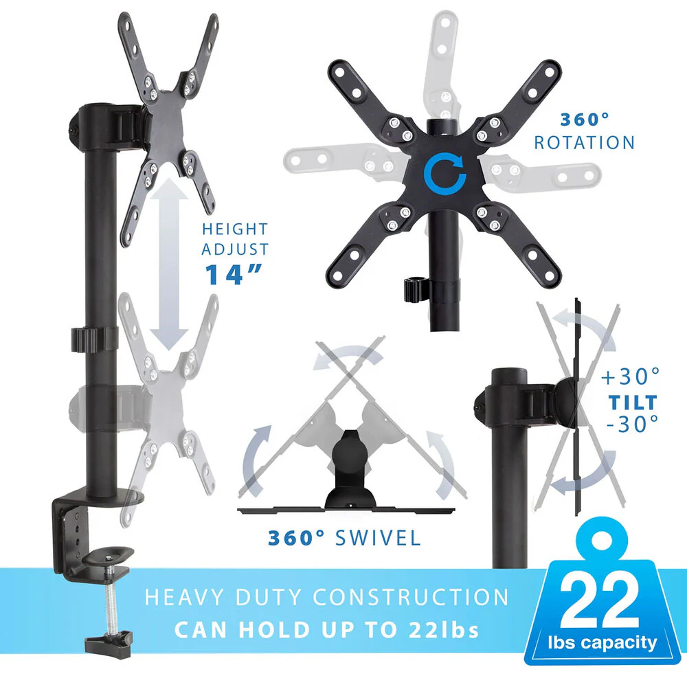 Mount-It! MI-709 Single-Arm Desk Mount for Displays up to 42" - Image 6