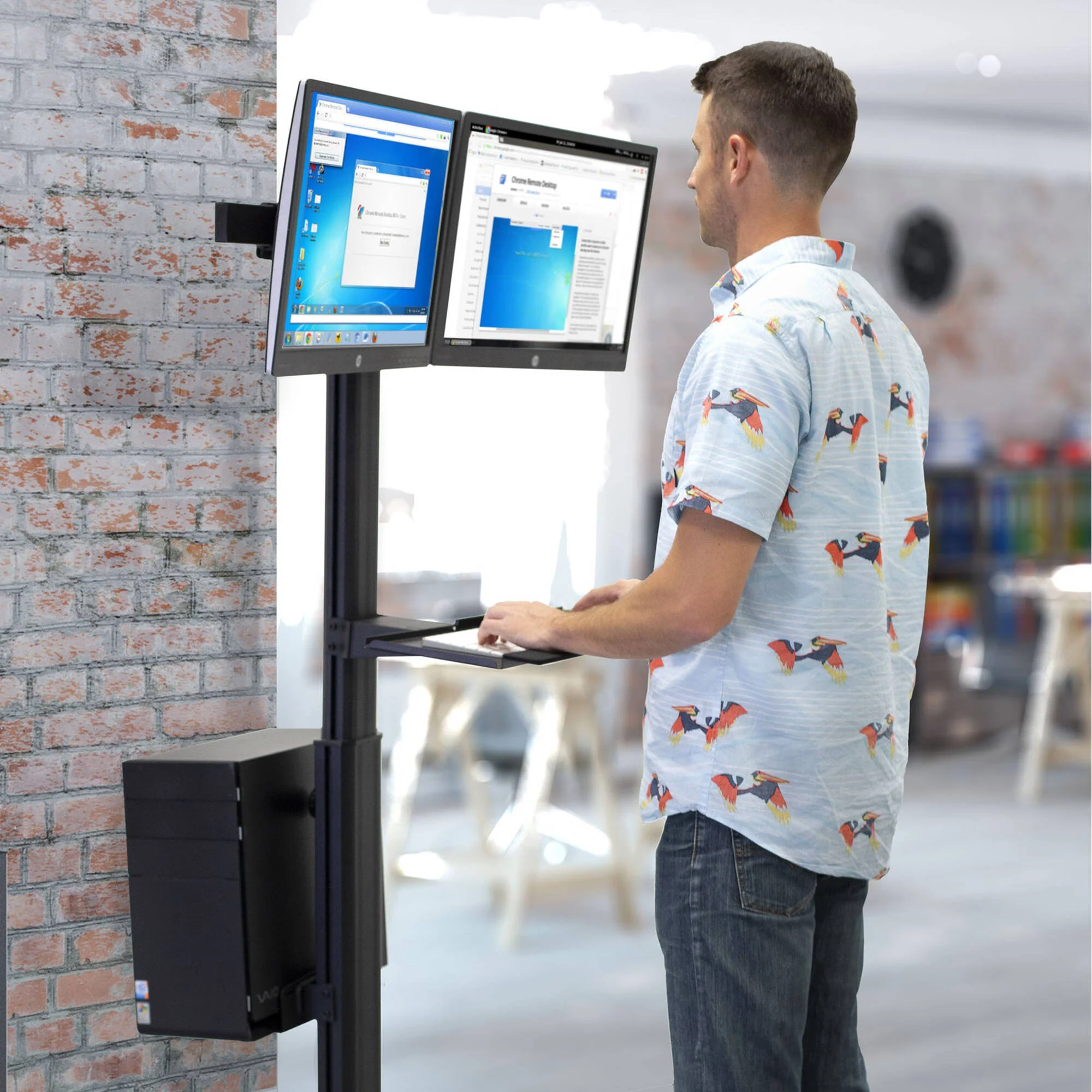 Mount-It! Mobile PC Workstation for Dual Monitors - Image 4