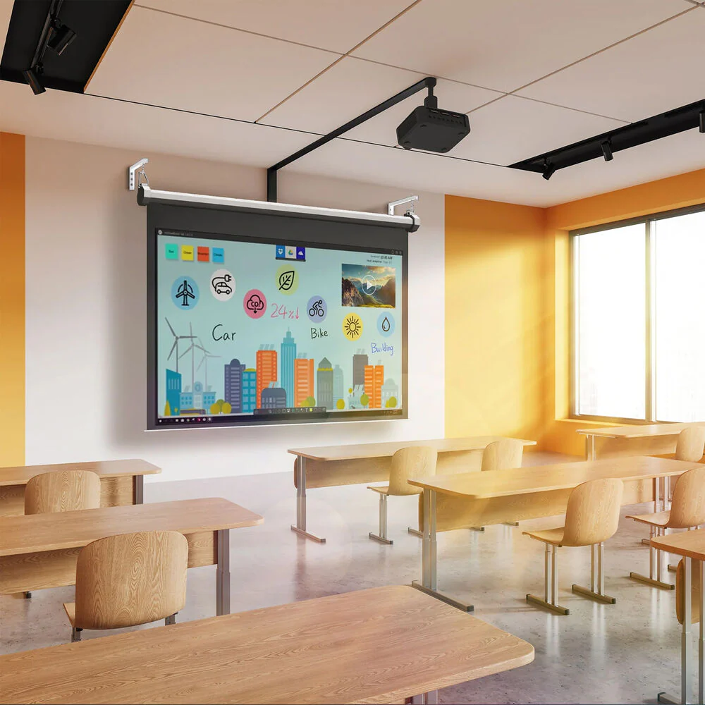 Mount-It! Universal Projector Screen Wall Mount (White, 12") - Image 4