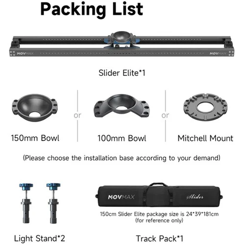 MOVMAX Slider Elite with 150mm Bowl Mount (35.4") - Image 2