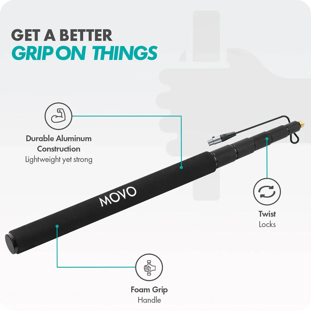Movo Photo CMP-17C Boompole with Internal XLR Cable - Image 6