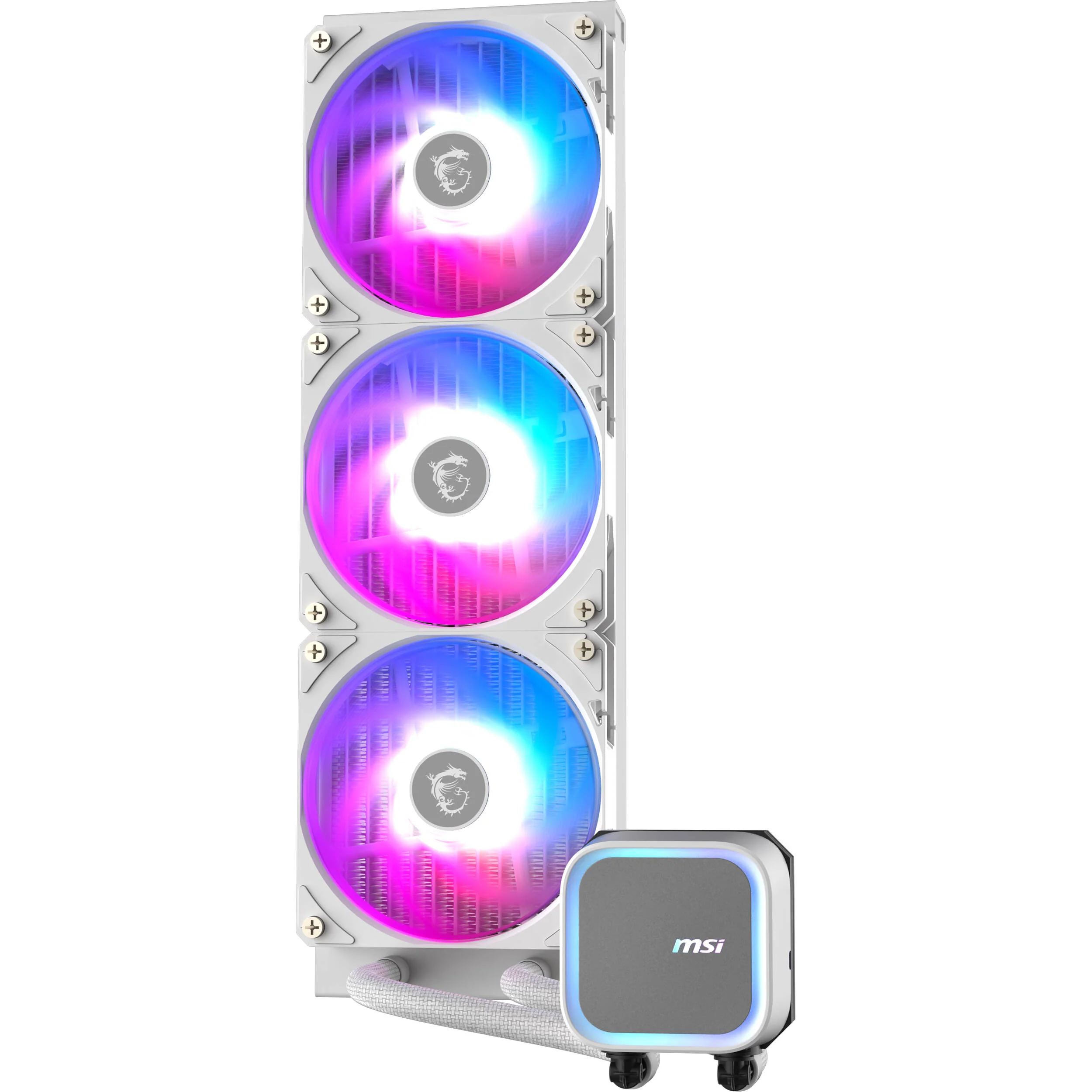 MSI MAG CORELIQUID A13 360mm ARGB AIO Liquid CPU Cooler (White) - Image 3