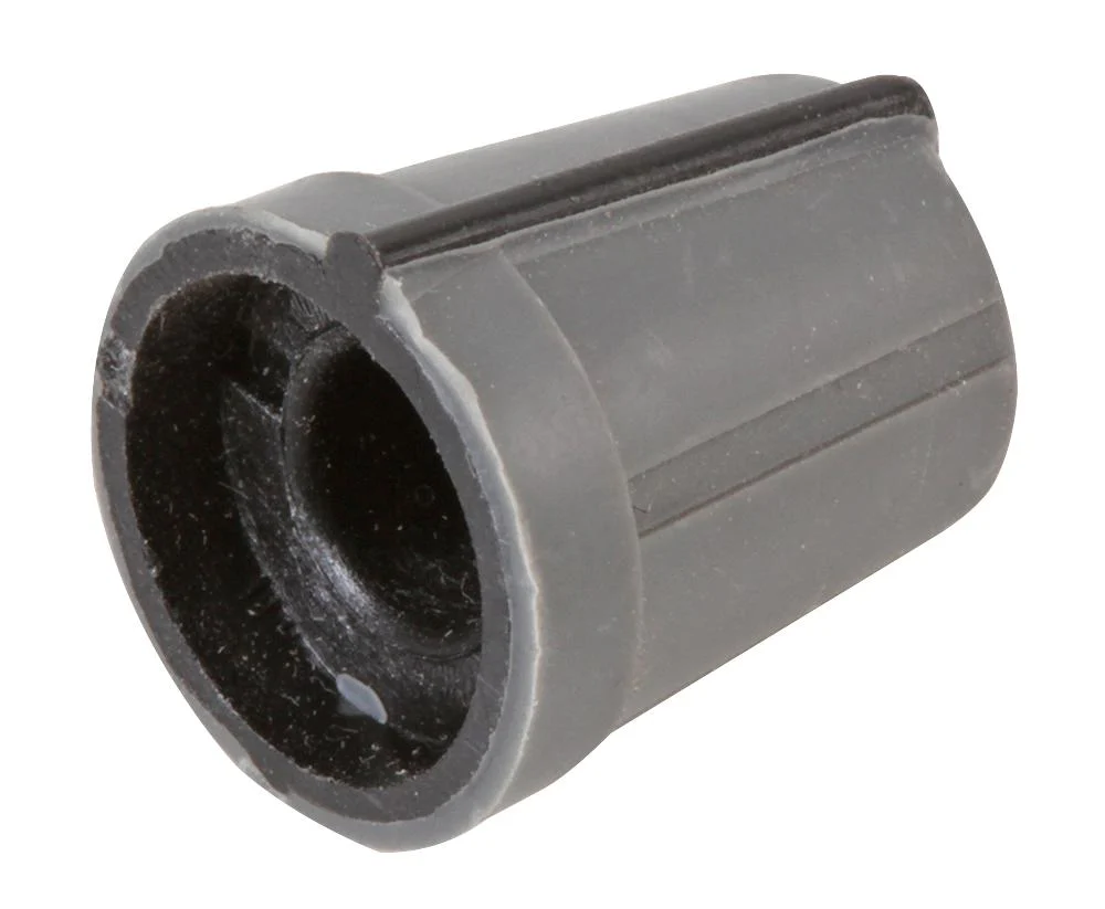 MULTICOMP CR-R4-6 Knob, Round with Indicator Line, 6 mm, 13.2 mm, D Shaft, Rubber with Plastic Insert - Image 2