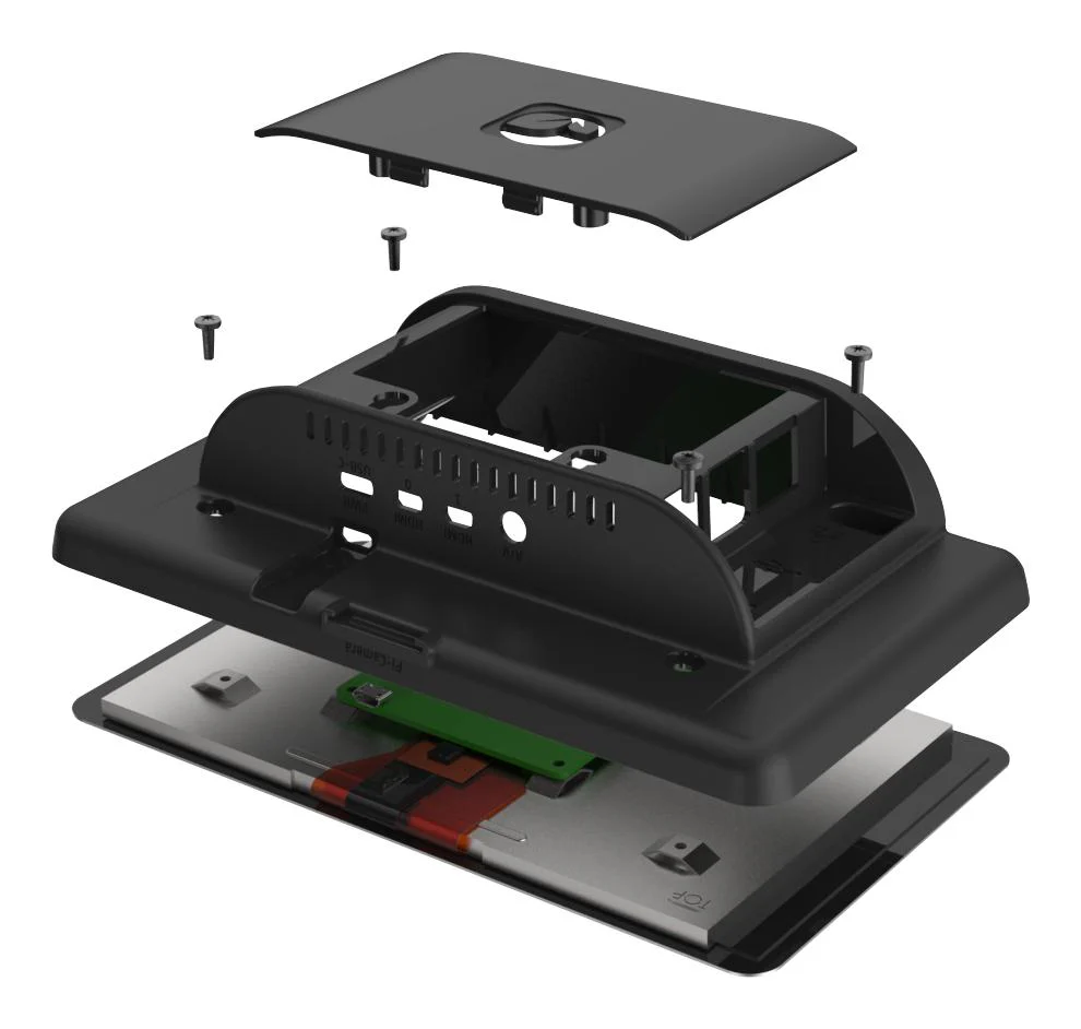 Multicomp PRO ASM-1900147-21 Raspberry Pi 4 Model B Touchscreen Display Case ABS Black - Image 3