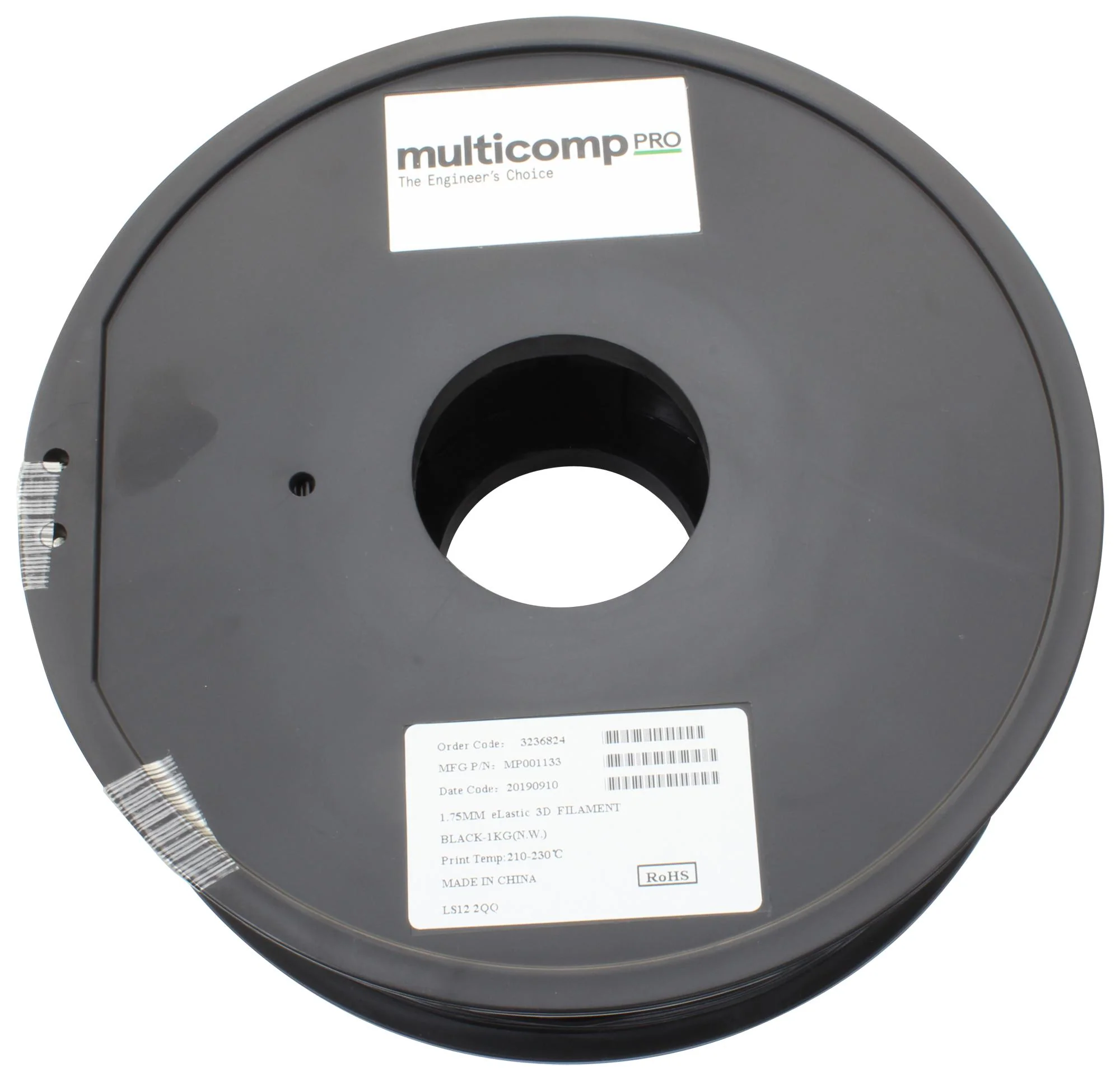 Multicomp PRO MP001133 3D Filament 1.75MM TPE Black - Image 2