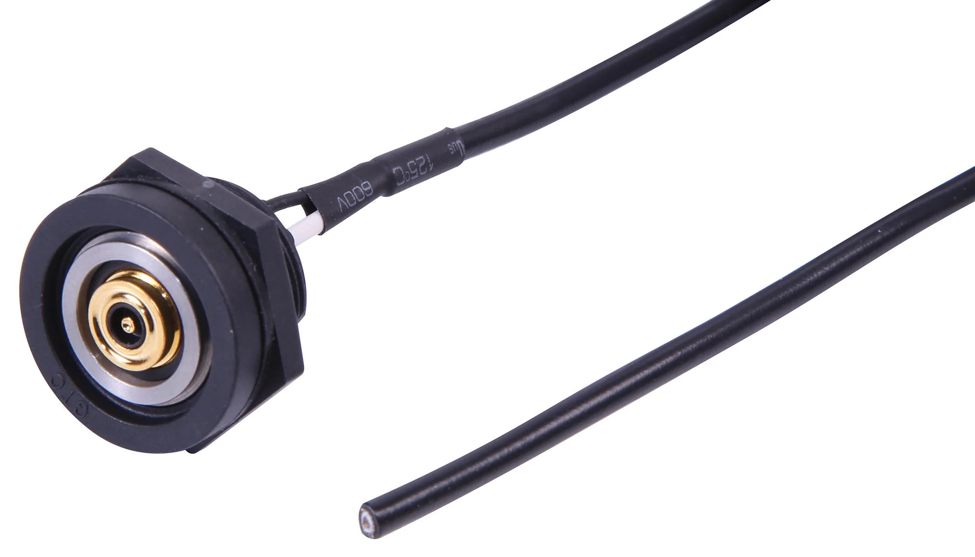 Multicomp PRO MP009810 Circular Cable Assembly Magnetic Connector to Free End 2 Ways 19.7 " 500 mm Black