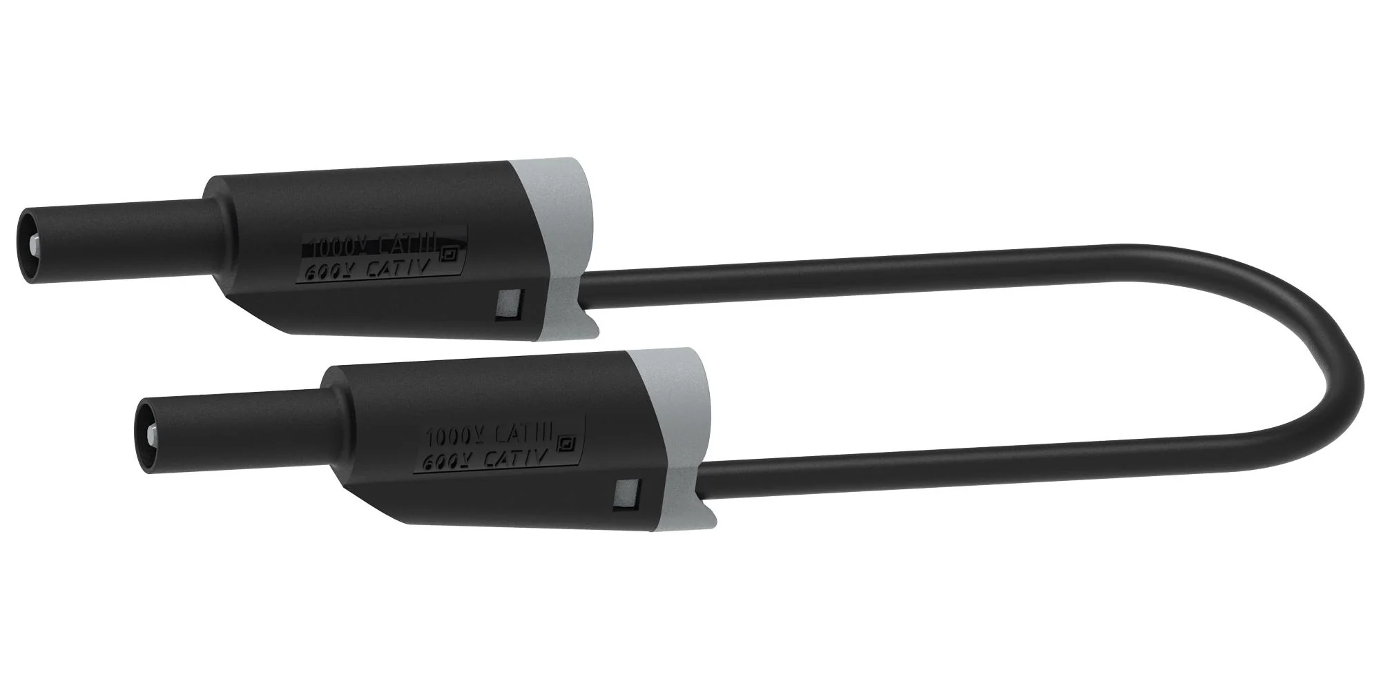 MULTICOMP PRO MP771105 Banana Test Lead, 4mm Banana Plug, Stackable, 4mm Stackable Banana Plug, 2.32 ", 59 mm, Black