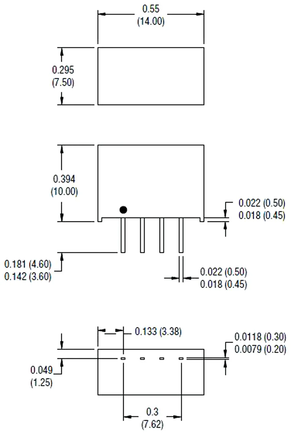 Murata Power Solutions NML1212SC NML1212SC Isolated Through Hole DC/DC Converter 1kV Isolation ITE 1:1 2 W 1 Output 12 V 167 mA - Image 2