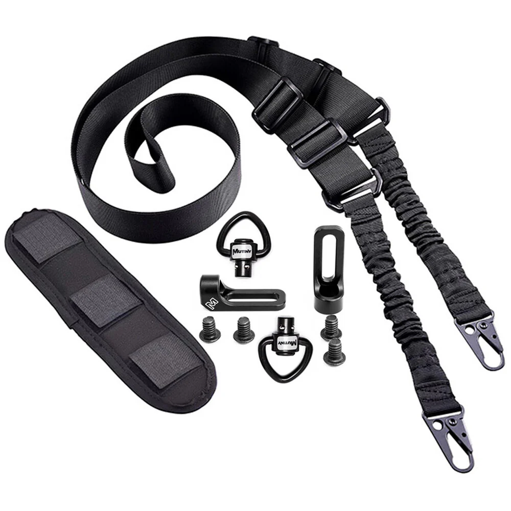 MUTINY Black Camera Strap Bundle with D-Loop Swivels & Bolt-On QD/NS Black Mounts