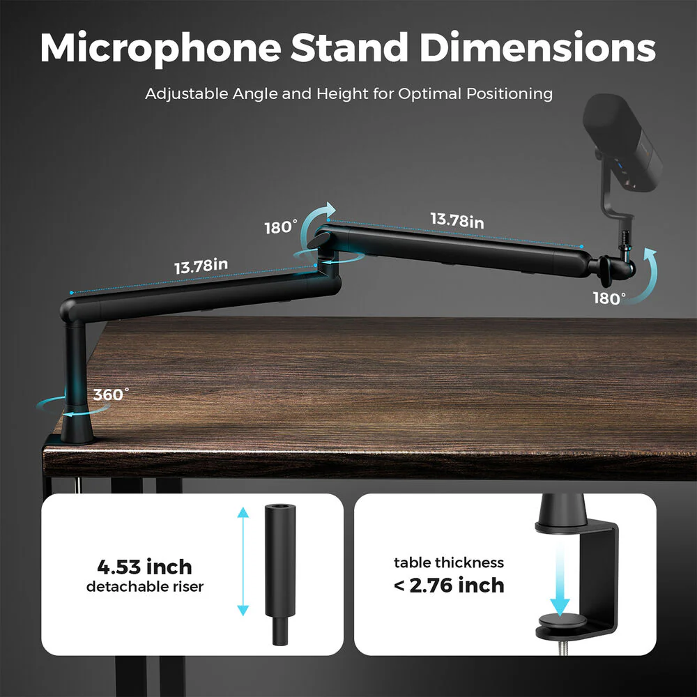 NearStream ST20 Microphone Boom Arm Desktop Stand - Image 5
