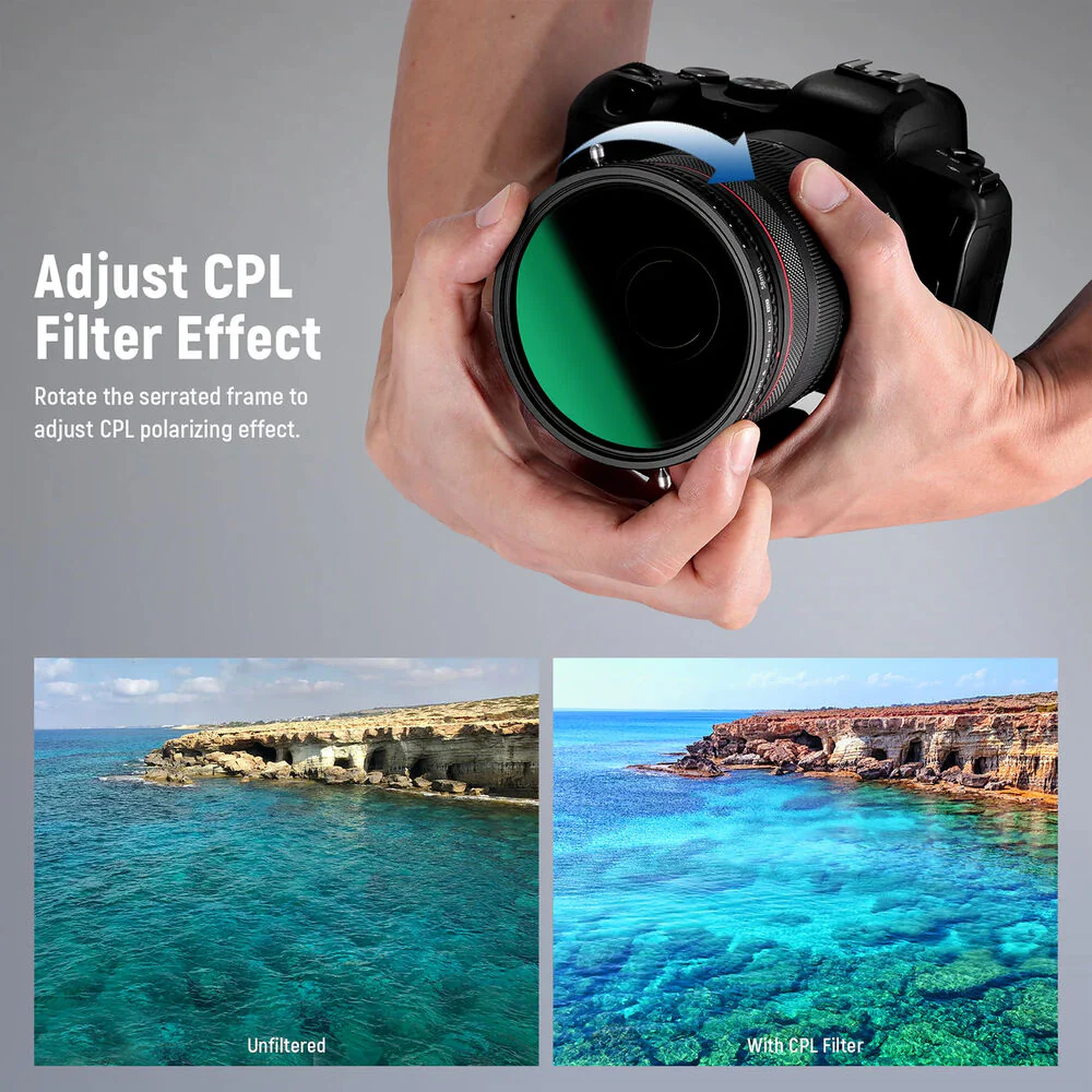 Neewer 2 in 1 Variable ND Filter and CPL Filter (62mm, 1 to 5-Stop) - Image 5