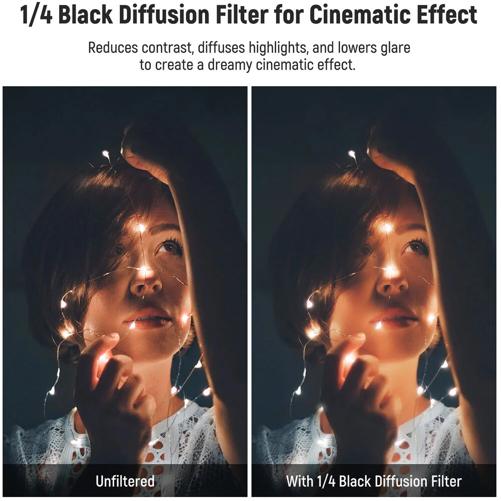 Neewer Black Diffusion Mist Dreamy Effect Filter (4 x 5.65", Grade 1/4) - Image 4