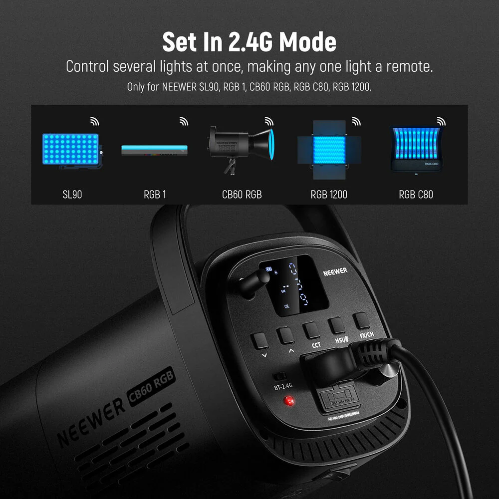 Neewer CB60 RGB LED Monolight (Black) - Image 4