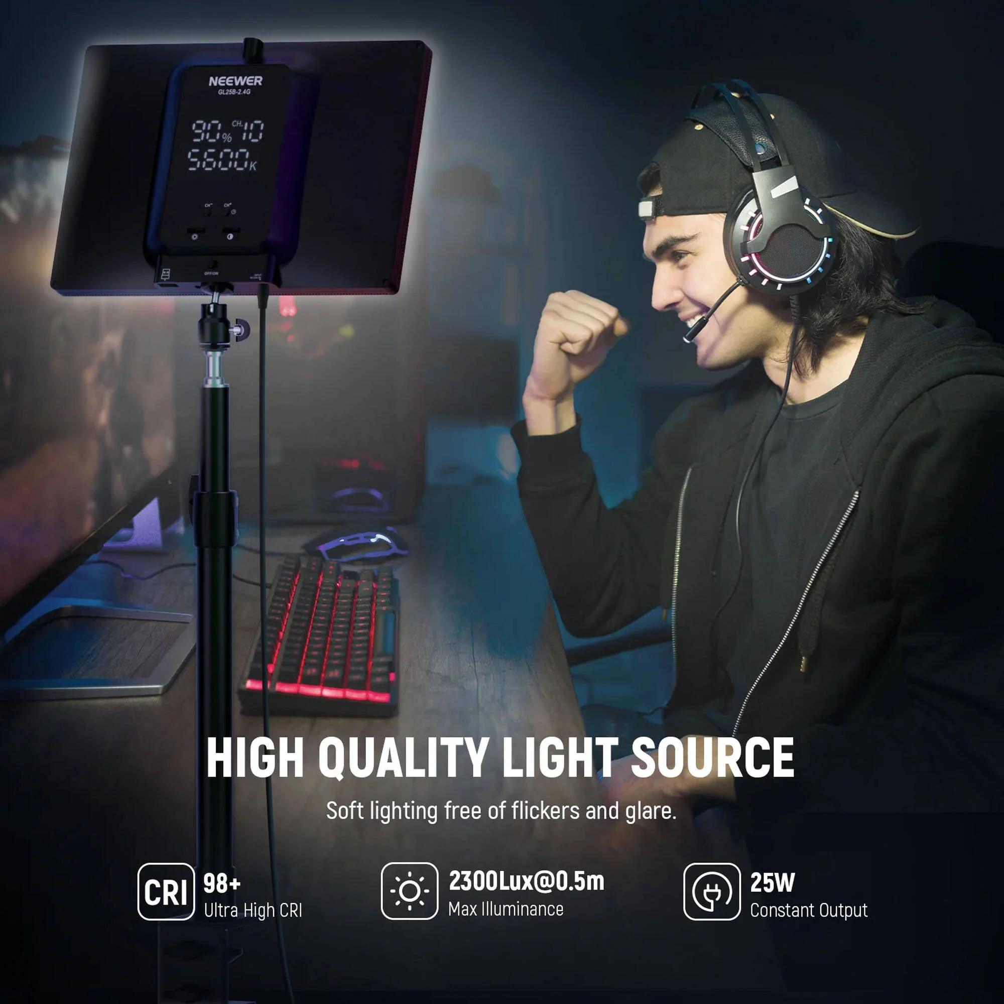 Neewer GL25B Bi-Color LED Light Panel - Image 3