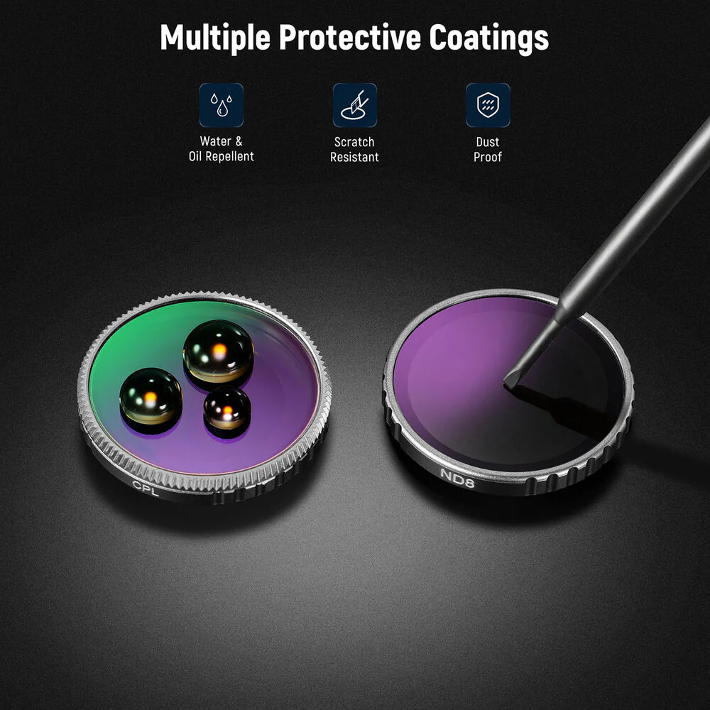 Neewer Lens Filter Kit for Insta360 GO 3S (UV, CPL, ND8, ND16, ND32, ND64) - Image 7
