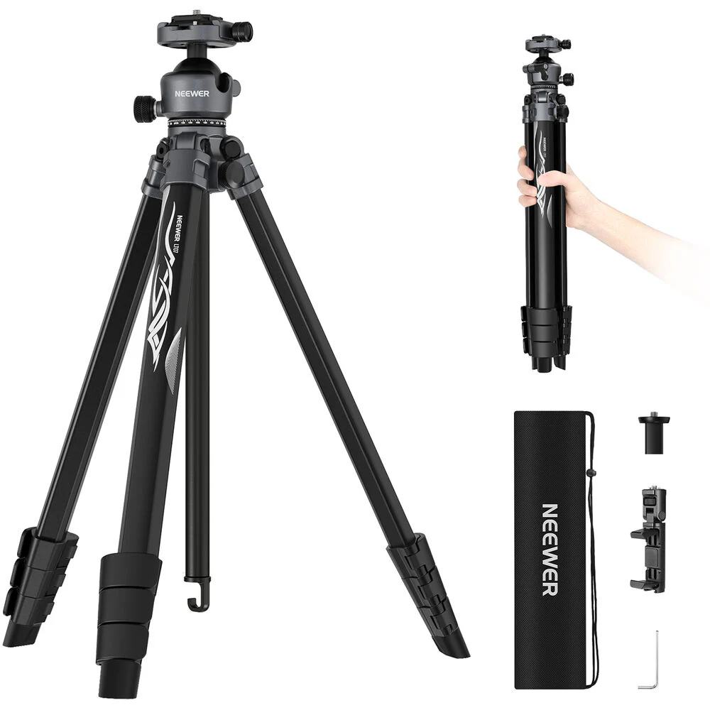 Neewer LT07 Aluminum Travel Tripod with Ball Head - Image 2