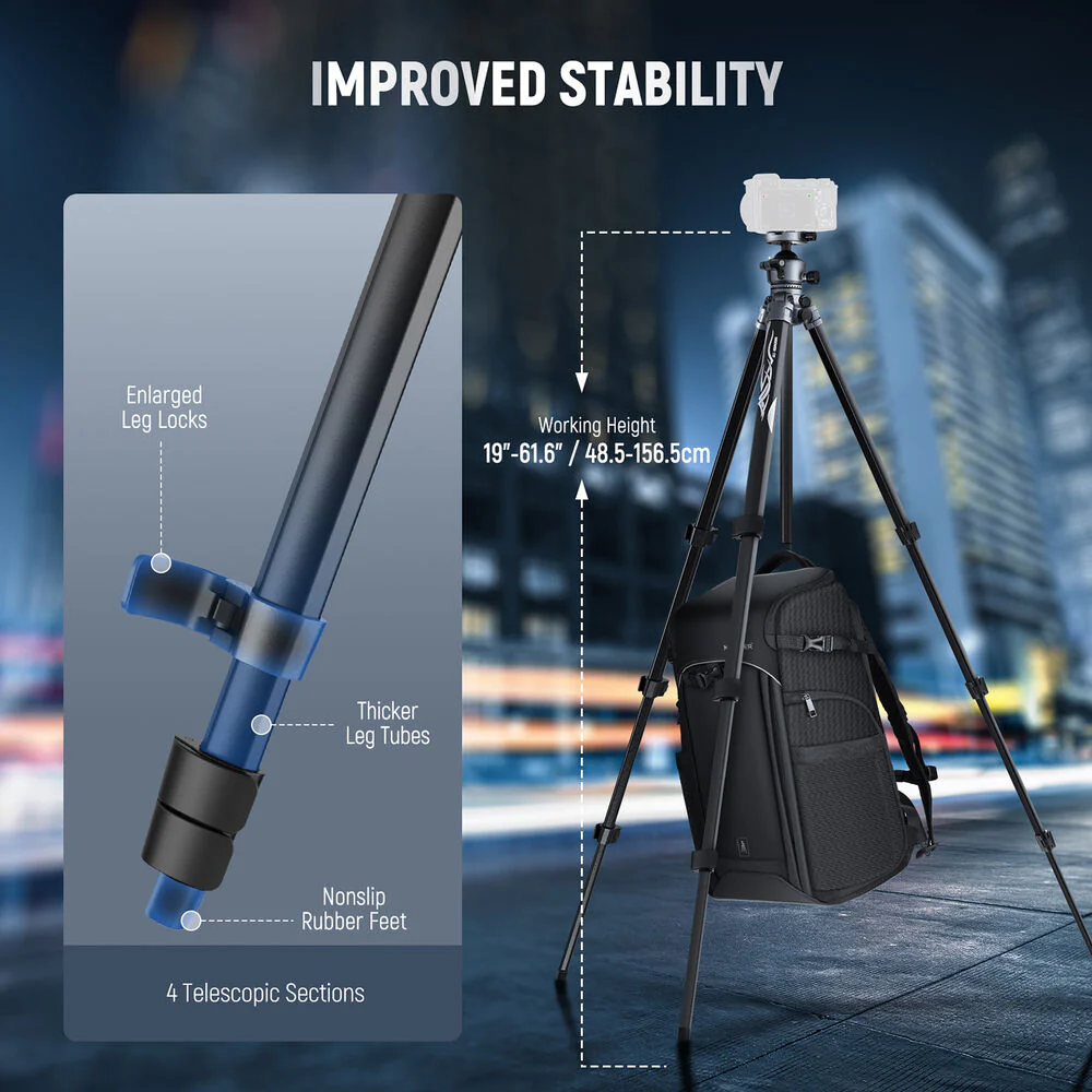 Neewer LT07 Aluminum Travel Tripod with Ball Head - Image 4